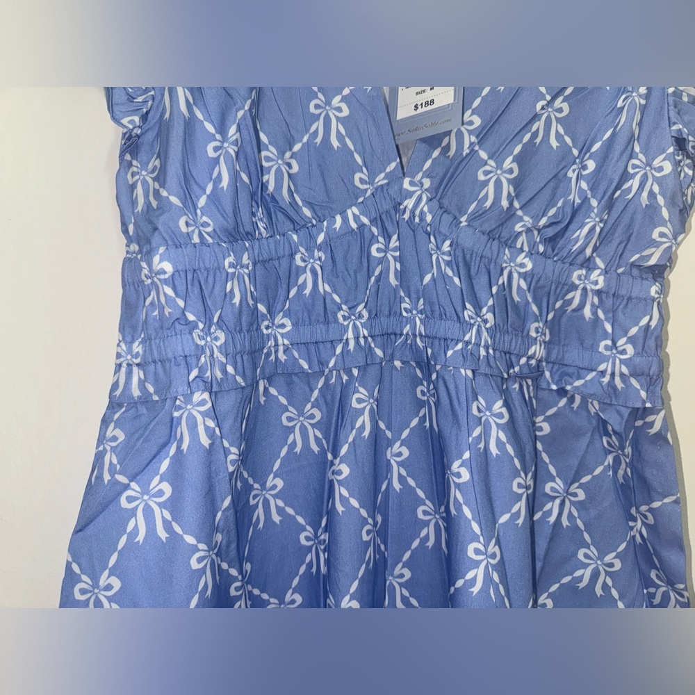 SAIL TO SABLE
Flutter Sleeve Bow Printed Maxi Dress size M - Picture 6 of 7